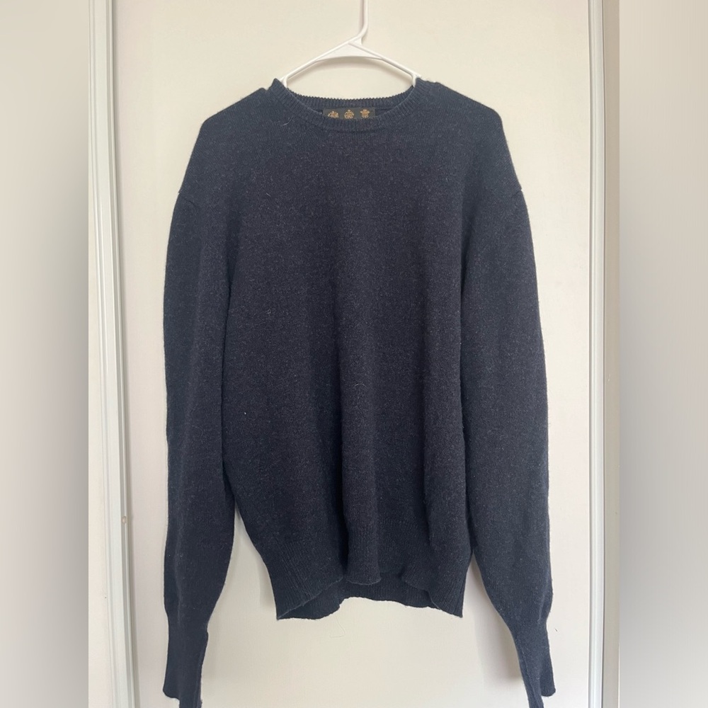 Barbour Essential Lambswool‎ CrewNeck Sweater Navy Blue Mens Size Extra Large